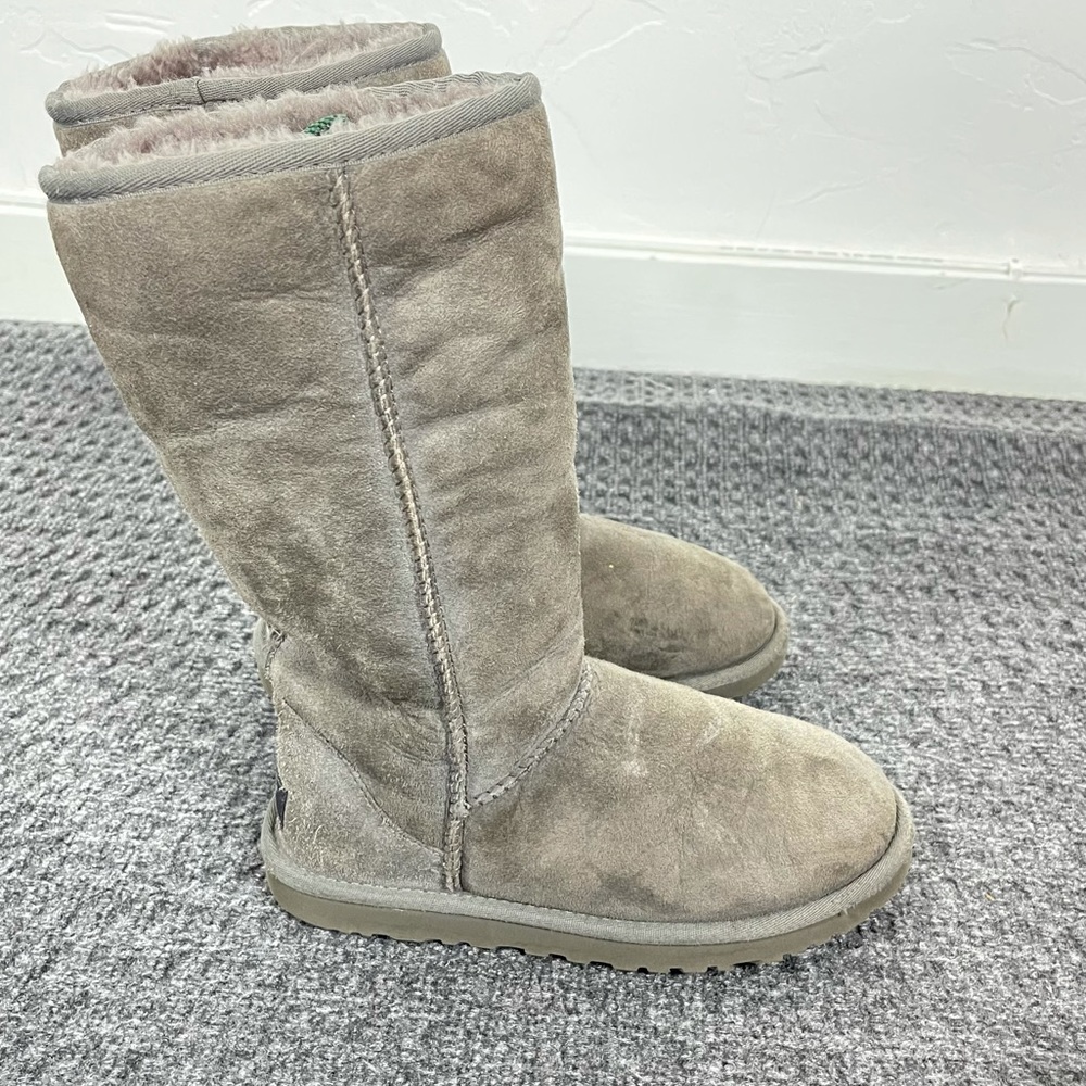 Ugg Classic Tall Boot Solid Dark Gray Sherpa - image 3